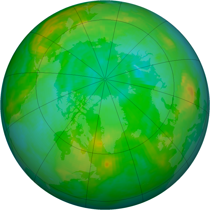 Arctic ozone map for 24 July 1983